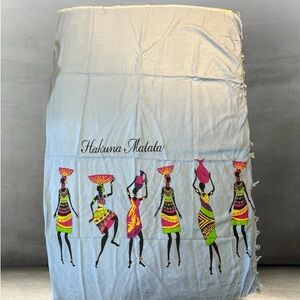 Colorful African Dance Tapestry Scarf Wrap, 45x60 Hakuna Matata